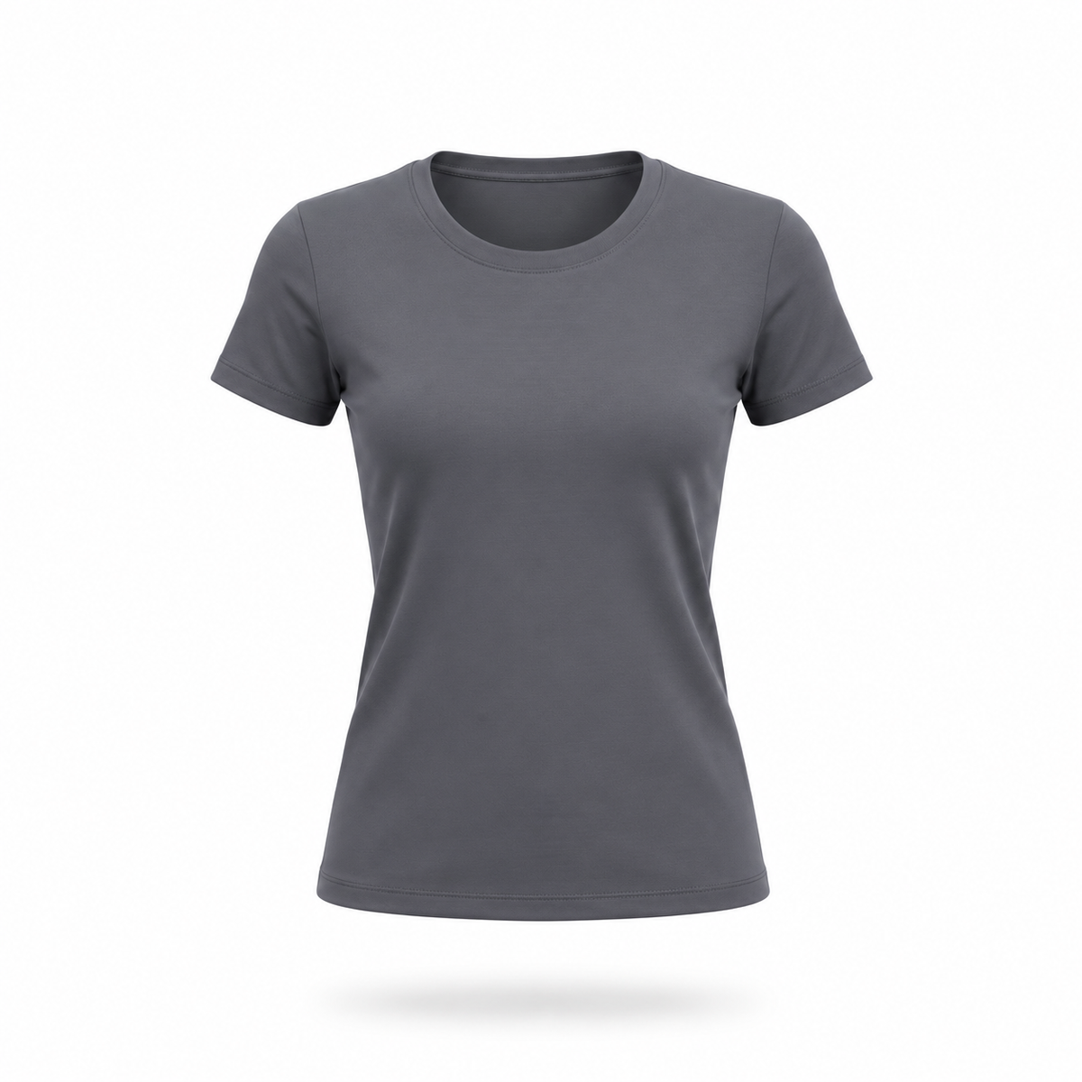 Grey - Form Fitted Baby Tee - Round Neck