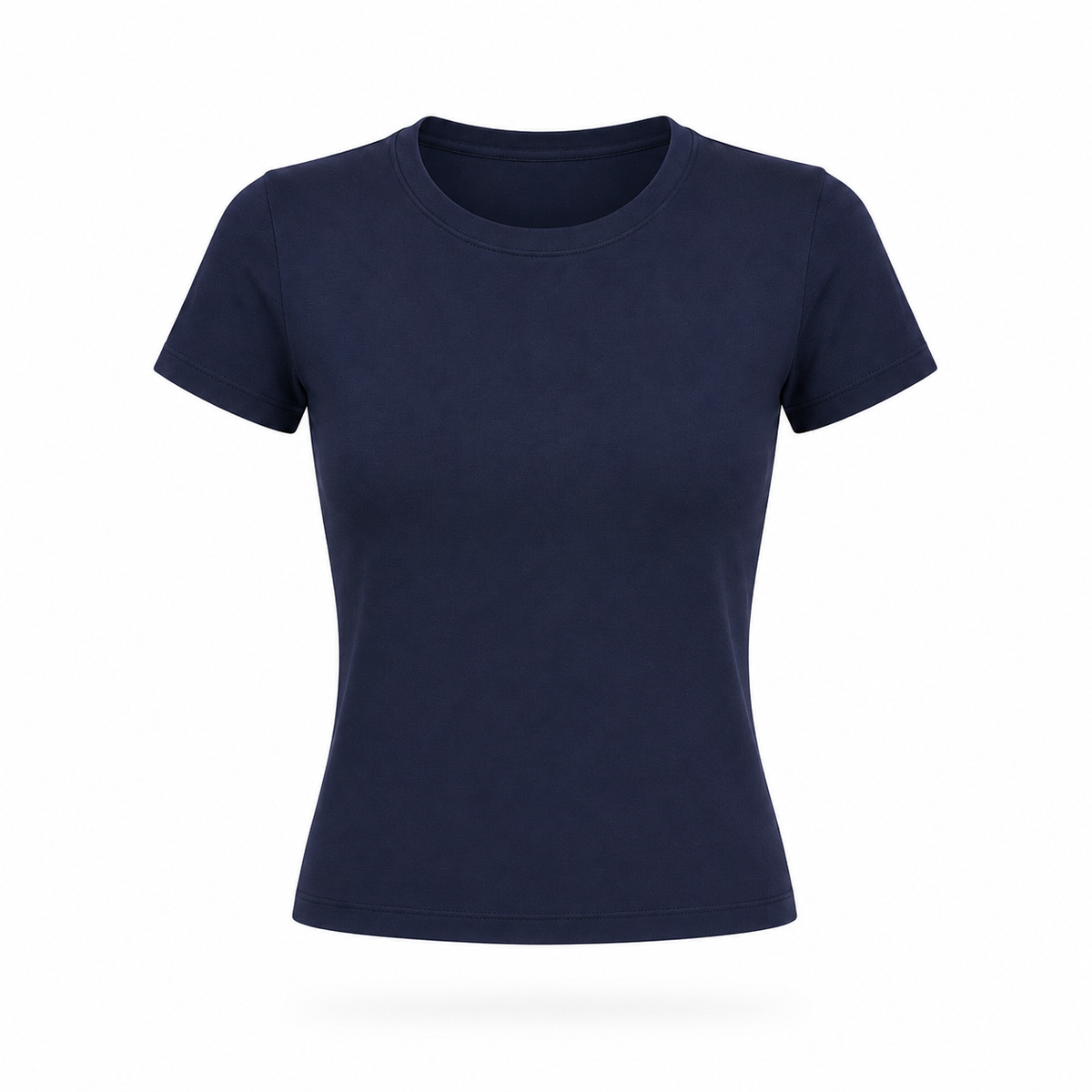 Navy - Form Fitted Baby Tee - Round Neck